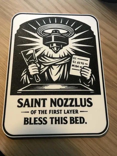 Tấm bảng trang trí Saint Nozzlus - Thần hộ mệnh cho máy in 3D - Image 1