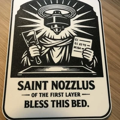 Tấm bảng trang trí Saint Nozzlus - Thần hộ mệnh cho máy in 3D