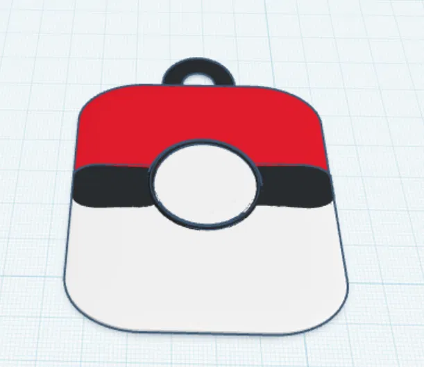 Mẫu in 3D móc khóa PokeBall cực chất cho fan Pokemon - Image 1