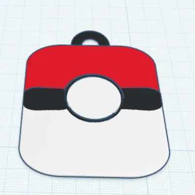 Mẫu in 3D móc khóa PokeBall cực chất cho fan Pokemon