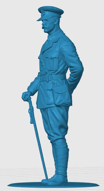 Mô hình sĩ quan quân đội Anh (WW1 British Army Officer) cho in 3D - Image 2