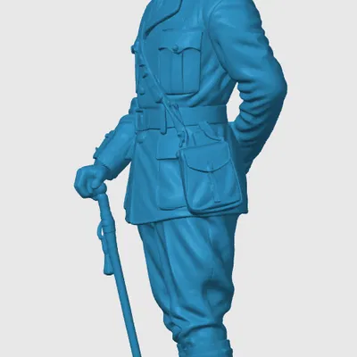 Mô hình sĩ quan quân đội Anh (WW1 British Army Officer) cho in 3D