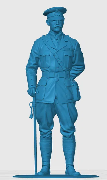 Mô hình sĩ quan quân đội Anh (WW1 British Army Officer) cho in 3D - Image 3