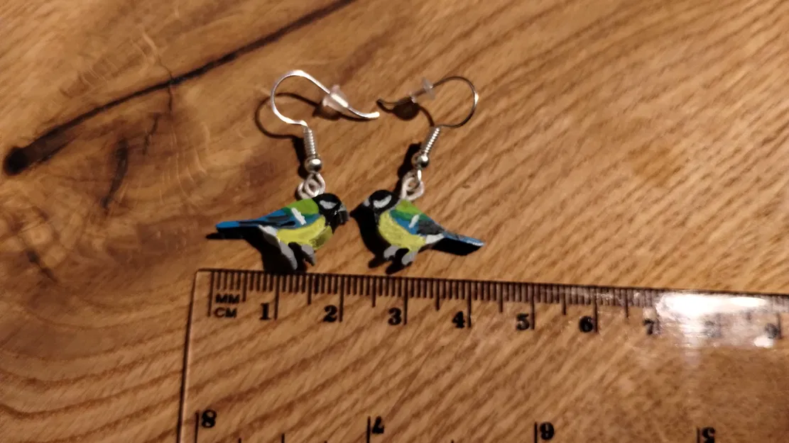 Bông tai chim sẻ 3D nhỏ xinh - Tự tay trang trí sáng tạo - Image 1