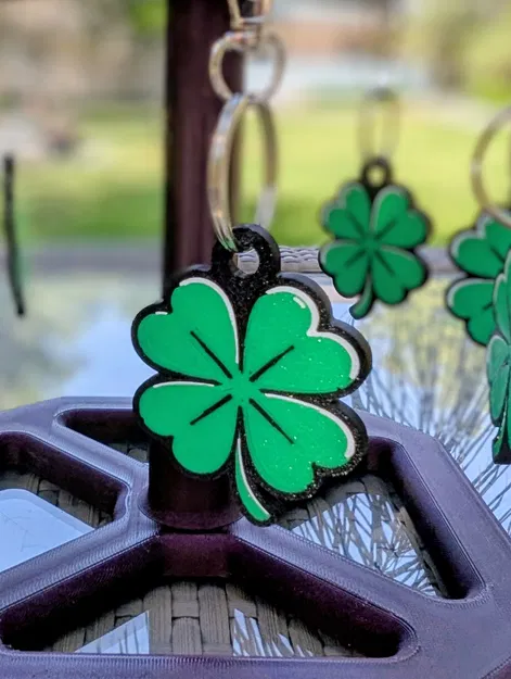 Móc khóa cỏ bốn lá may mắn cho ngày lễ Thánh Patrick - Image 3