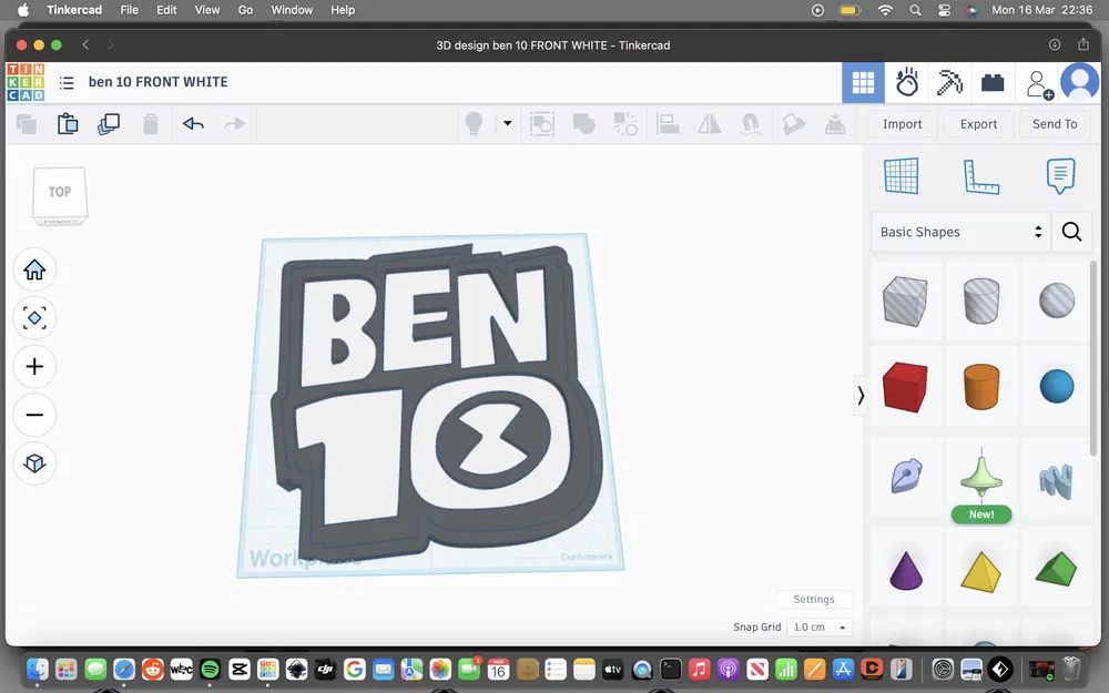 Mô hình hộp đèn Ben 10 trang trí (Ben 10 Logo Lightbox) 3D Printing - Image 1