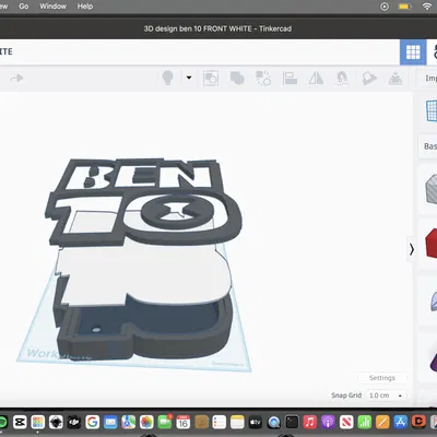 Mô hình hộp đèn Ben 10 trang trí (Ben 10 Logo Lightbox) 3D Printing