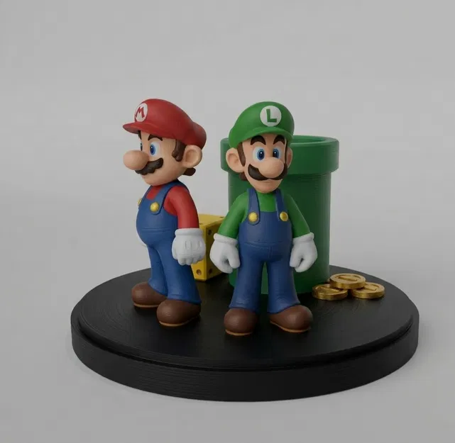 Mô hình 3D bộ đôi Super Mario và Luigi trang trí bàn làm việc - Image 1