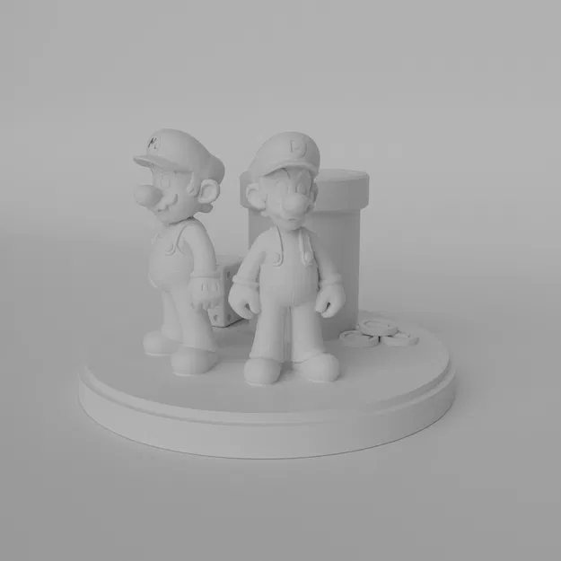 Mô hình 3D bộ đôi Super Mario và Luigi trang trí bàn làm việc - Image 3