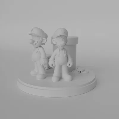 Mô hình 3D bộ đôi Super Mario và Luigi trang trí bàn làm việc