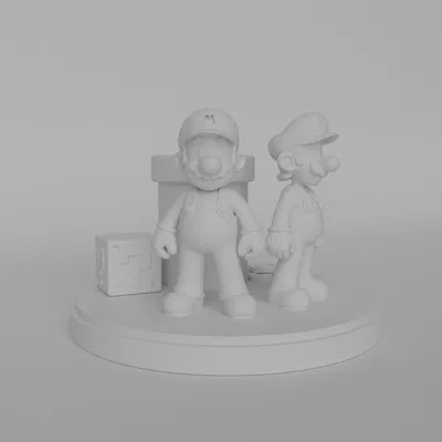 Mô hình 3D bộ đôi Super Mario và Luigi trang trí bàn làm việc