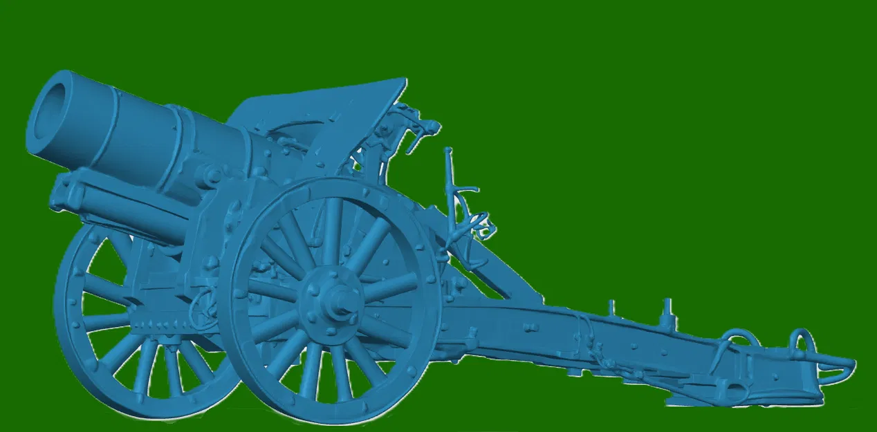 Mô hình pháo Howitzer 9.2-inch Anh Thế chiến I (WW1) in 3D - Image 1