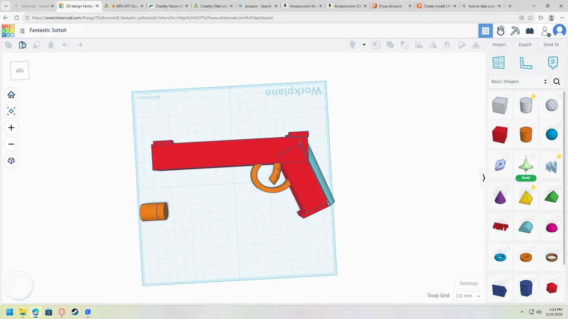 Mô hình súng đồ chơi 3D thiết kế tối giản dễ in - Image 1