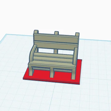 Mô hình ghế công viên trên đế (Boaty on a plate) in 3D độc đáo