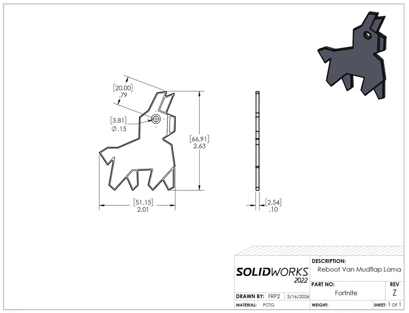 Móc khóa hình Lama (Hỗ trợ AMS, IDEX, Multibody Part) - Image 3