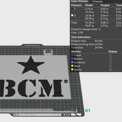 Bảng hiệu treo tường Logo BCM Bravo Company USA in 3D