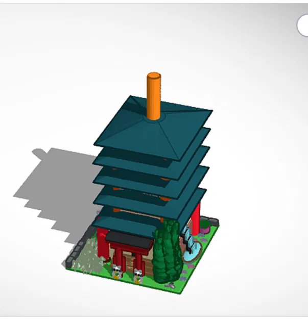 Mô hình kiến trúc Chùa Nhật Bản (Japanese Pagoda) trang trí 3D - Image 1