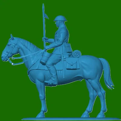 Mô hình Kỵ binh Anh WW1 (WW1 British Mounted Cavalryman) in 3D