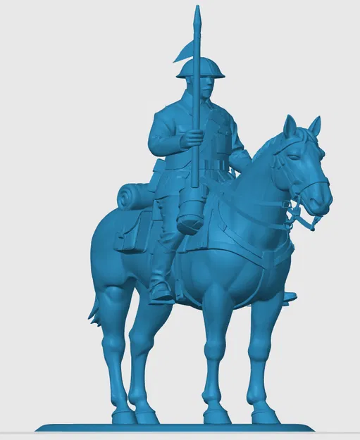 Mô hình Kỵ binh Anh WW1 (WW1 British Mounted Cavalryman) in 3D - Image 2