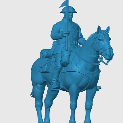 Mô hình Kỵ binh Anh WW1 (WW1 British Mounted Cavalryman) in 3D