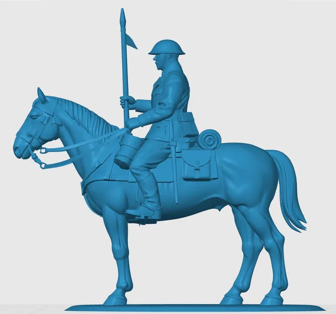 Mô hình Kỵ binh Anh WW1 (WW1 British Mounted Cavalryman) in 3D - Image 3