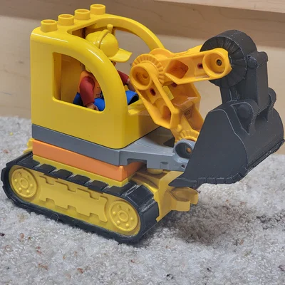 Gầu múc và móc cẩu thay thế cho xe máy xúc đồ chơi