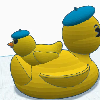 Mô hình 3D đôi vịt con dễ thương (Double Ducker) trang trí bàn làm việc