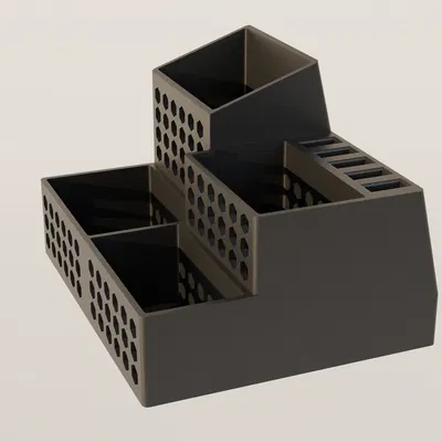 Khay Đựng Bàn Làm Việc 3D Kèm Giá Cắm USB Tiện Lợi