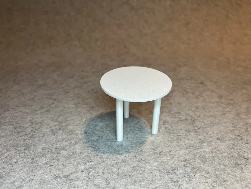 Bàn trà tròn mini cho nhà búp bê tỉ lệ 1:18 (Dollhouse Miniature) - Image 1