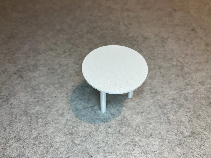 Bàn trà tròn mini cho nhà búp bê tỉ lệ 1:18 (Dollhouse Miniature) - Image 2