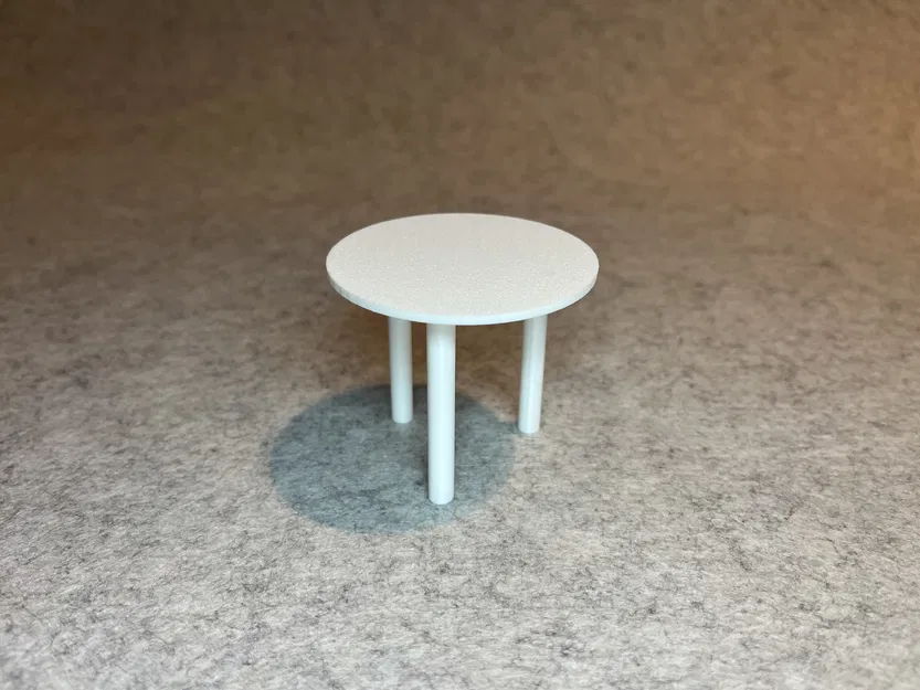 Bàn trà tròn mini cho nhà búp bê tỉ lệ 1:18 (Dollhouse Miniature) - Image 3