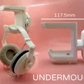 Móc treo tai nghe kèm quấn dây cáp gắn dưới bàn - Pork3D.com - Thumbnail 1