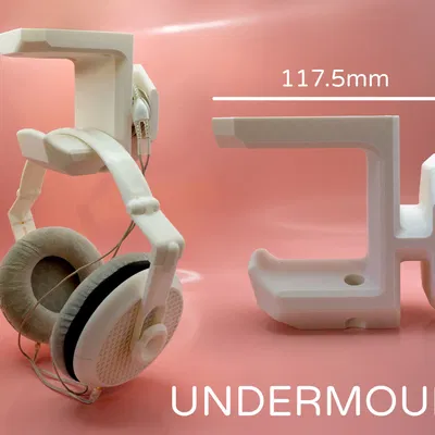 Móc treo tai nghe kèm quấn dây cáp gắn dưới bàn - Pork3D.com