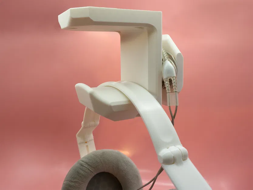 Móc treo tai nghe kèm quấn dây cáp gắn dưới bàn - Pork3D.com - Image 4