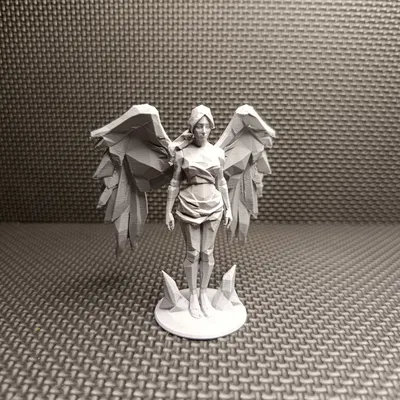 Tượng Thiên Thần Low Poly - Vệ Thần Tối Giản - Nghệ Thuật Hình Học