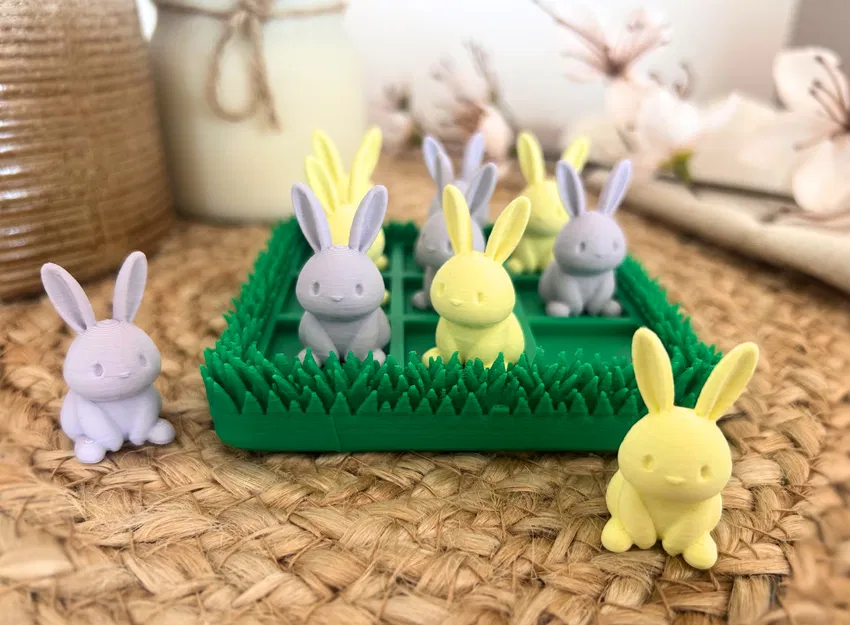 Bộ cờ caro thỏ Phục sinh in 3D dễ thương - Easter edition - Image 1