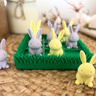 Bộ cờ caro thỏ Phục sinh in 3D dễ thương - Easter edition
