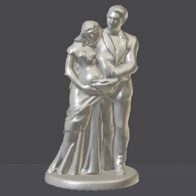 Mô hình 3D cặp đôi đang mang thai trang trí bánh kem sang trọng - Image 2