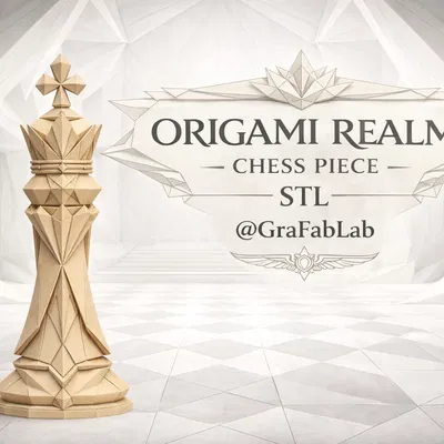 Quân cờ Vua Origami Realm King - Mô hình in 3D độc đáo đẳng cấp