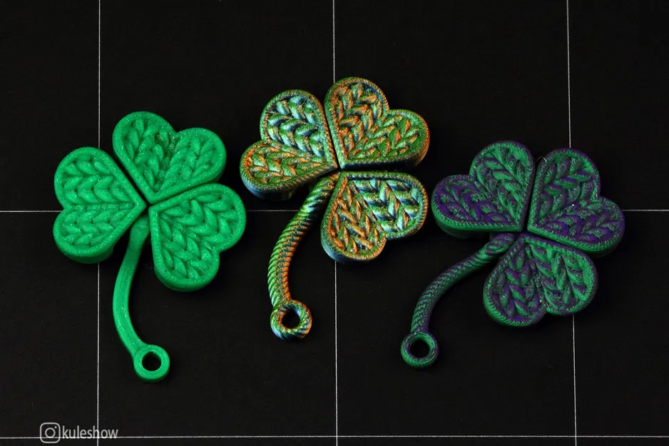 Móc khóa cỏ bốn lá đan linh hoạt - Image 3