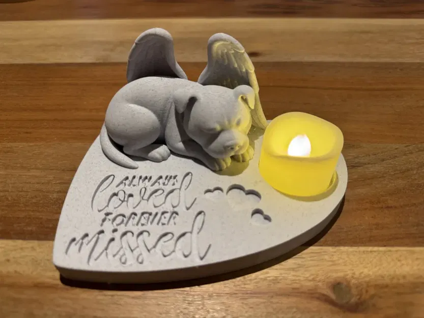 Tượng thiên thần Pitbull hoặc Stafford dùng để tưởng niệm - Luôn yêu thương, mãi mãi nhớ về - Image 2