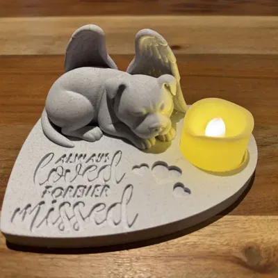 Tượng thiên thần Pitbull hoặc Stafford dùng để tưởng niệm - Luôn yêu thương, mãi mãi nhớ về