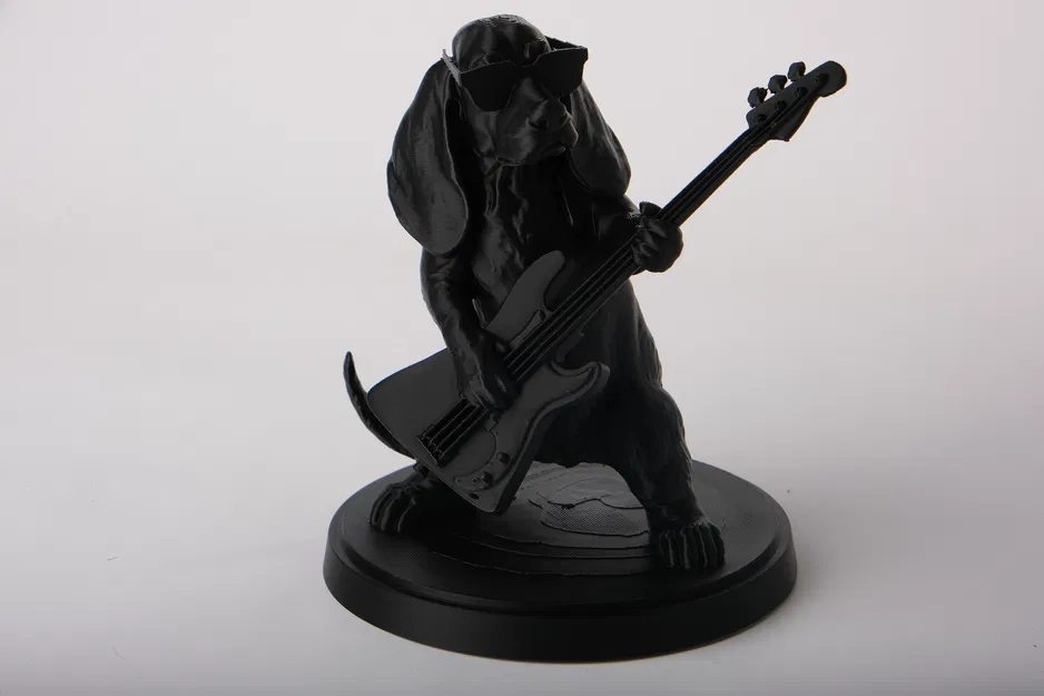 Dog Star - Tượng Basset Hound Rockstar Đang Chơi Đàn Bass - Image 2