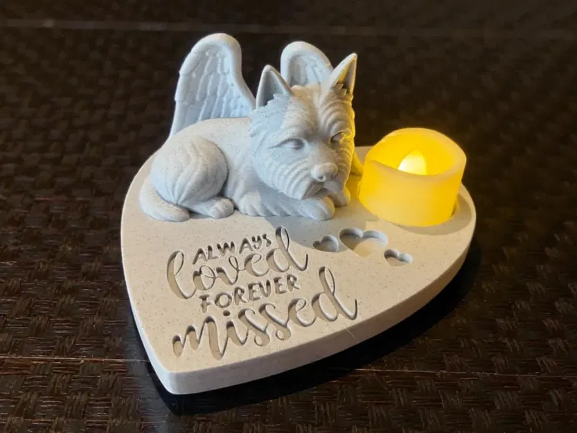 Tượng Tưởng Niệm Thiên Thần Cairn Terrier/Westie - Mãi Mãi Yêu Thương, Mãi Mãi Nhớ Về - Image 1