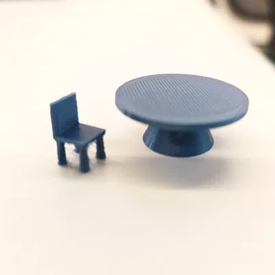 Bộ bàn ghế mô hình kiến trúc mini - Tải file STL miễn phí