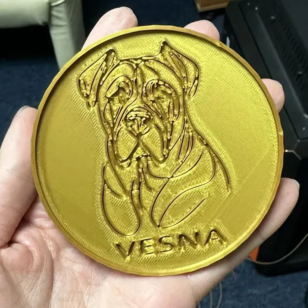 Đế lót ly in 3D hình chó Cane Corso - Thiết kế Vesna độc đáo - Image 1