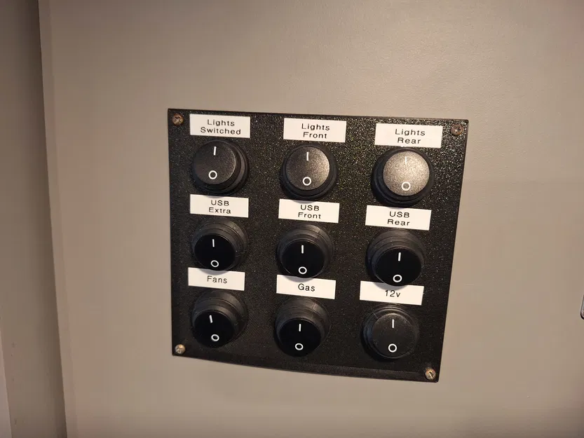 Mặt bảng công tắc cho xe Campervan (dùng công tắc tròn mini) - Image 1
