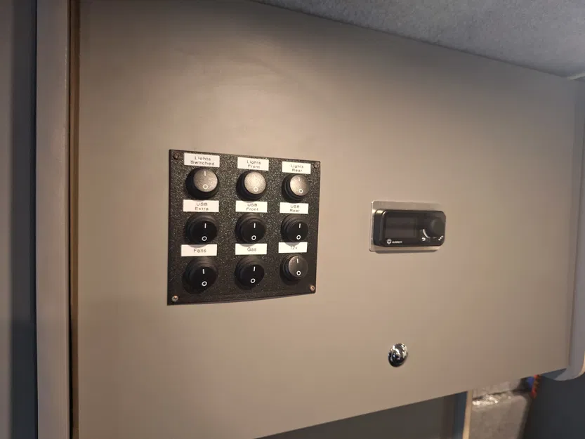 Mặt bảng công tắc cho xe Campervan (dùng công tắc tròn mini) - Image 2