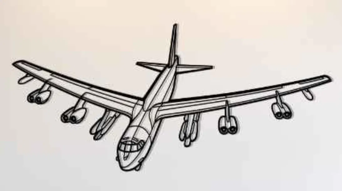 Mô hình treo tường Boeing B-52 Stratofortress nghệ thuật 3D - Image 1
