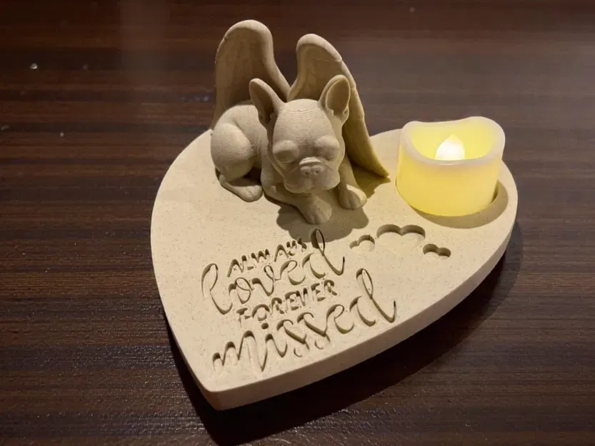Tượng thiên thần chó French Bulldog tưởng niệm - Mãi mãi yêu thương, mãi nhớ về em - Image 1